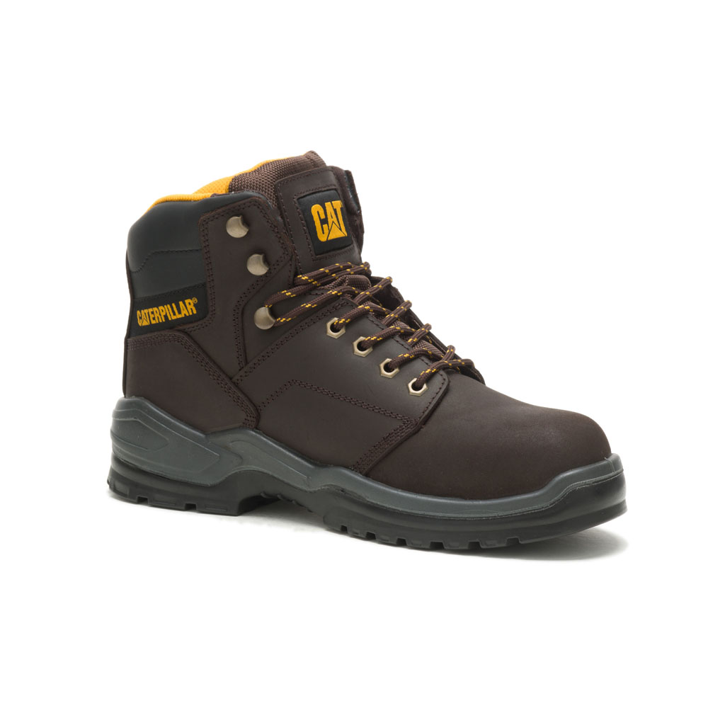 Caterpillar Boots Online Pakistan - Caterpillar Striver Astm Mens Safety Boots Brown (210876-EBX)